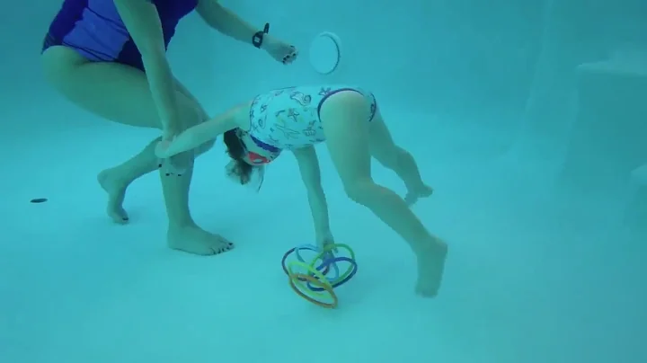 DIY Teach Your Child How to Swim Skill #9C: Retrieve an Object: Hold swimmer's hand, pull down