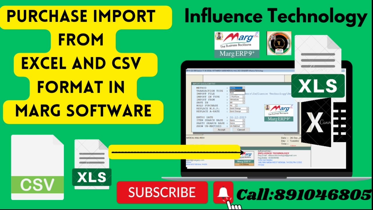 Purchase Import From Excel and CSV format in Marg Software. - YouTube
