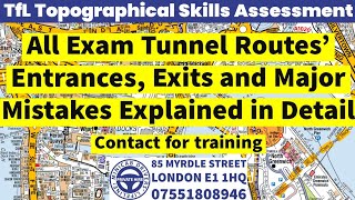 ⁣All tunnel routes and major mistakes explained in detail |London TfL Topographical Skills Assessment