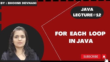 for each loop in java | Java Full course Lecture 12