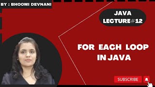 for each loop in java | Java Full course Lecture 12