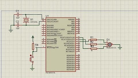 led RGB with pic16f877a   ----- (led rgb avec pic16f877a)