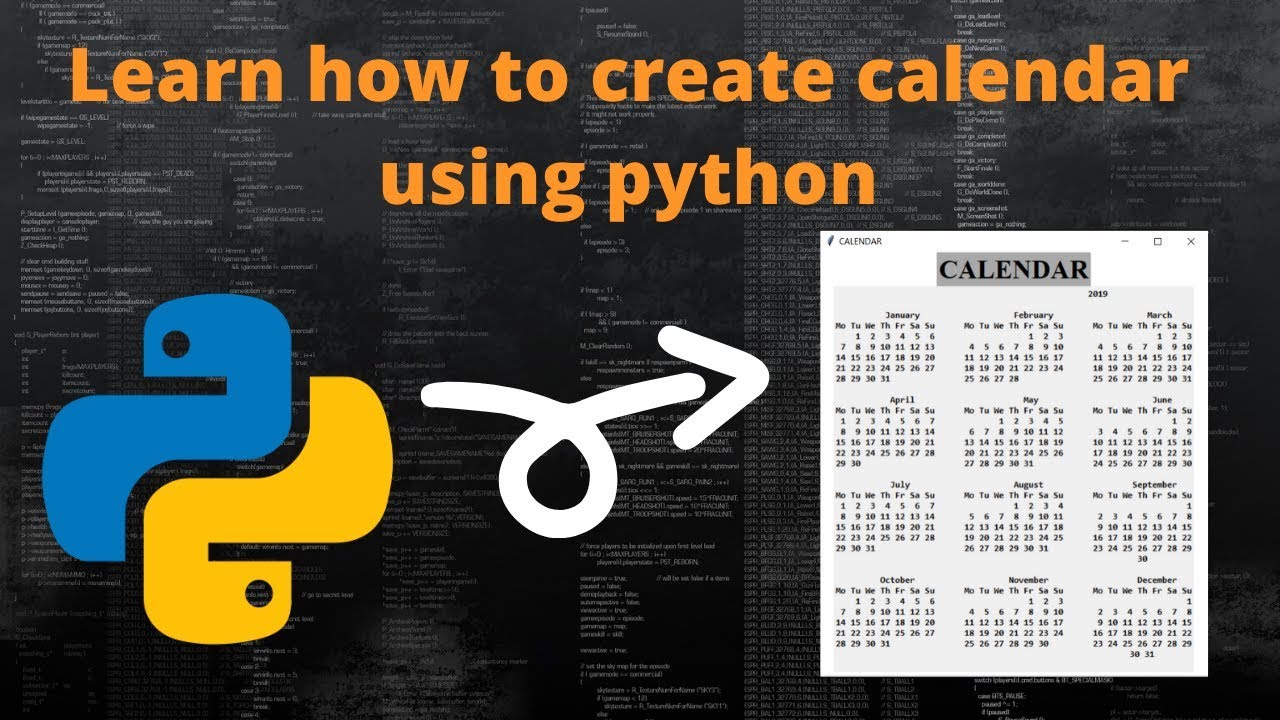How to create GUI calendar using python - YouTube