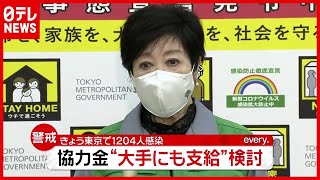 「新型コロナ」東京で“感染”６日連続１０００人超…『協力金』大手企業にも支給検討（2021年1月18日放送「news every.」より）