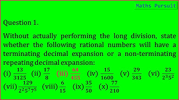 Ex:1.4 Q-1-(iii). Without actually performing the long division, state whether the following rationa