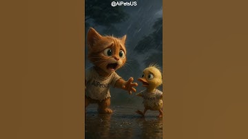 Cat and duckling 😭 #cat #catvideos #catlover #catlife #CatShorts #ytshorts #Duck #cute
