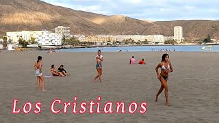 Tenerife walk tour in Los Cristianos, Arona, Spain 4K