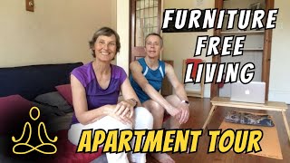 FURNITURE FREE LIVING APARTMENT TOUR | Surprisingly Comfortable!