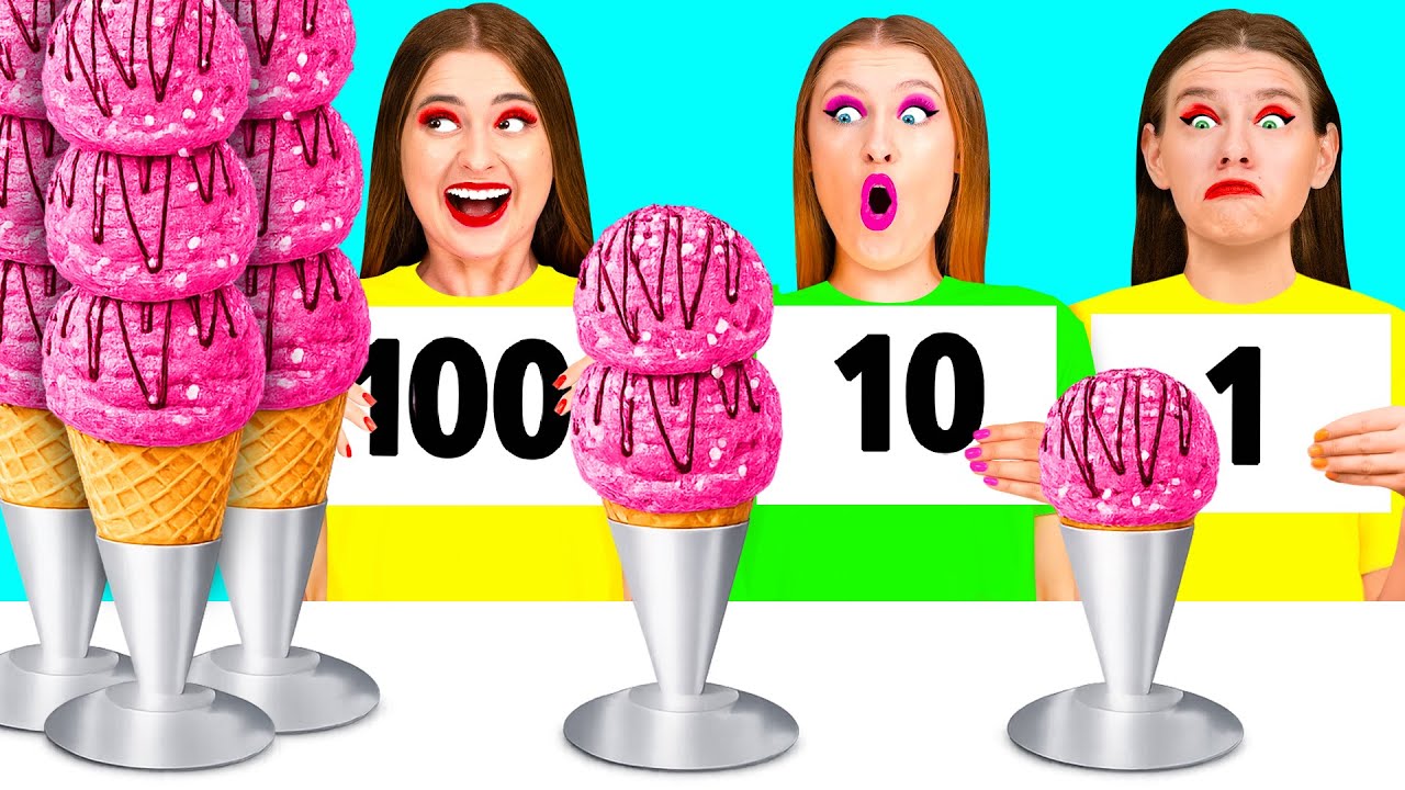 100 개의 음식 층 | 재밌는 요리 대결 Happy Funny