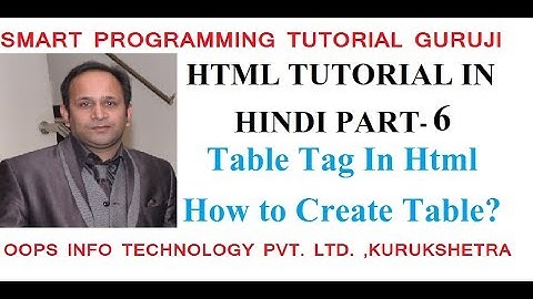 Table Tag in html programming Language  in hindi part 7,how to create Table in Html