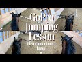 First canter into a jump  gopro horse riding lesson