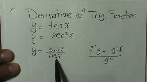 Derivative of Tan(x)