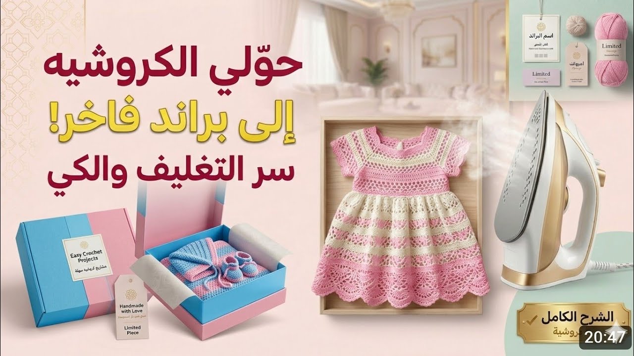 كيف تخلي الكروشيه يطلع فخم مثل البراندات؟ أسرار الكي والتغليف 💎