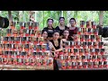 Amazing cooking 100 cup noodles soup with my family