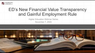 ED’s New Financial Value Transparency and Gainful Employment Rule