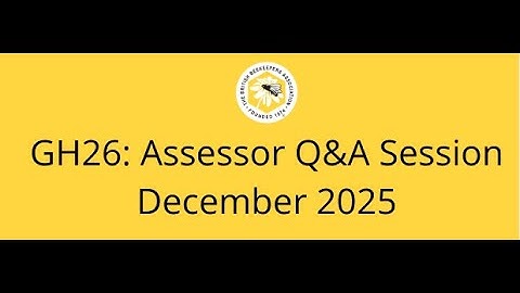 December GH26 Session:  Assessor Q&A