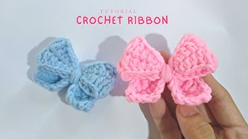 How to crochet a ribbon | Easy crochet bow | Tutorial for beginners