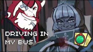 Charon driving in her bus (right after a beer) | Limbus Company Asgore meme ver.