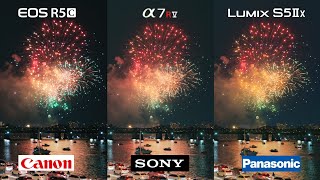 캐논 R5c vs 소니 a7r5 vs 파나소닉 S5m2 X /불꽃축제를 가장 멋지게 색감표현해준 카메라는??? (반전있음주의)