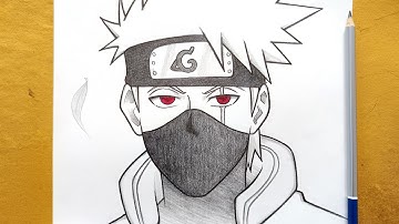 How to draw Kakashi hatake with sharingan by step for beginners || Easy drawing ideas for beginners