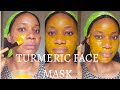 Turmeric face mask before and after on my acne prone skin/ very honest review