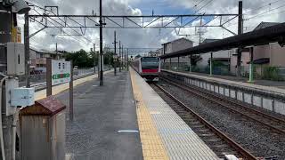 JR外房線誉田駅2番線7時34分発京葉線直通快速東京駅行き(千ケヨ554編成)＋(千ケヨF54編成)連結発車。