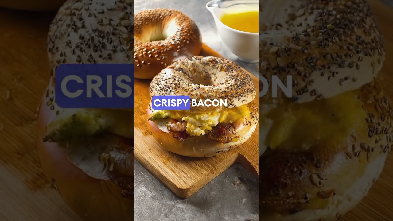 Best Bacon Egg & Cheese Bagel NYC – Broad Nosh Bagels on French Toast Bagel! #bagel #breakfast Broad Nosh Bagel Deli Catering NYC