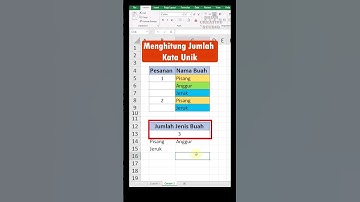 Menghitung Jumlah Kata Unik Beberapa Cell | Excel 2019 | #shorts