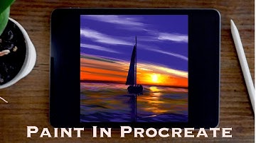 How to Draw Sunset and Boat in Procreate Tutorial | Paint with Basic Brushes| The ProArt