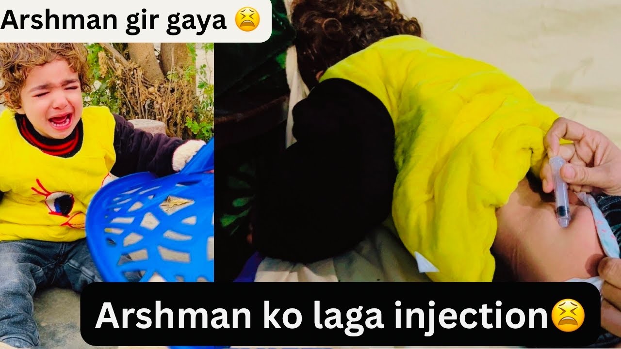 Arshman ko laga injection😫Arshman ko bhukar hogea😩Arshman chair se gir gaya