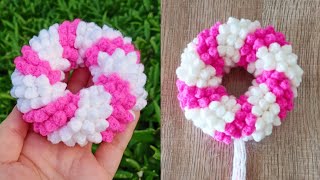 ถักมาลัยไหมพรมลายเกลียว how to crochet Thai garland