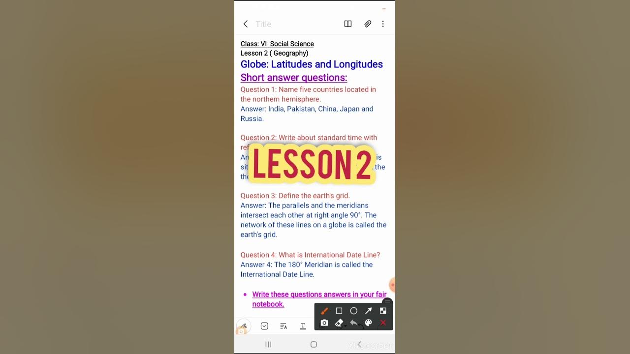 Cordova social science Short Questions answers lesson 2Geography 6th class YouTube