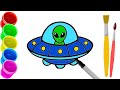 Drawing a ufo for kids / Bolalar uchun ufo chizish