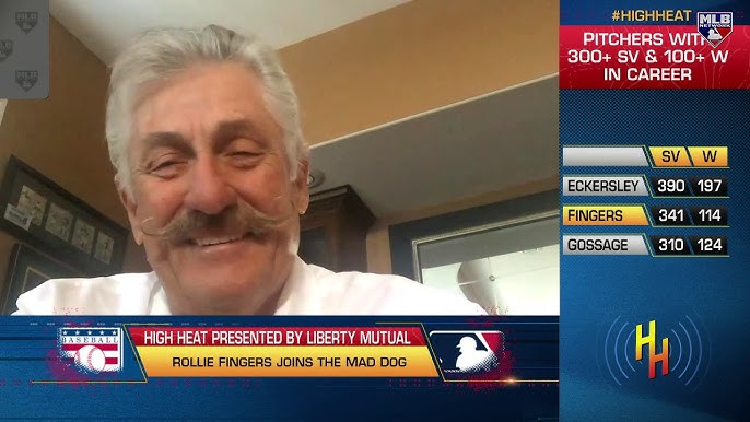 Rollie Fingers' mustache, then and now