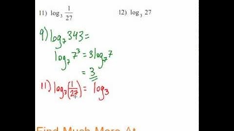 Logarithms - Evaluating Logs (Finding the Value of Logs) #11