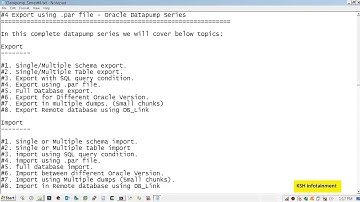 #4 Export using .par file - Oracle Datapump Series