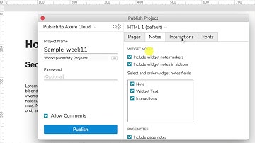 Axure RP 9, week 11.1, publishing to Axure Cloud