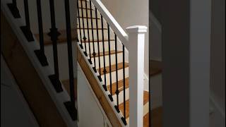 White and Black new staircase banister. Before and After | UK Staircase Banisters