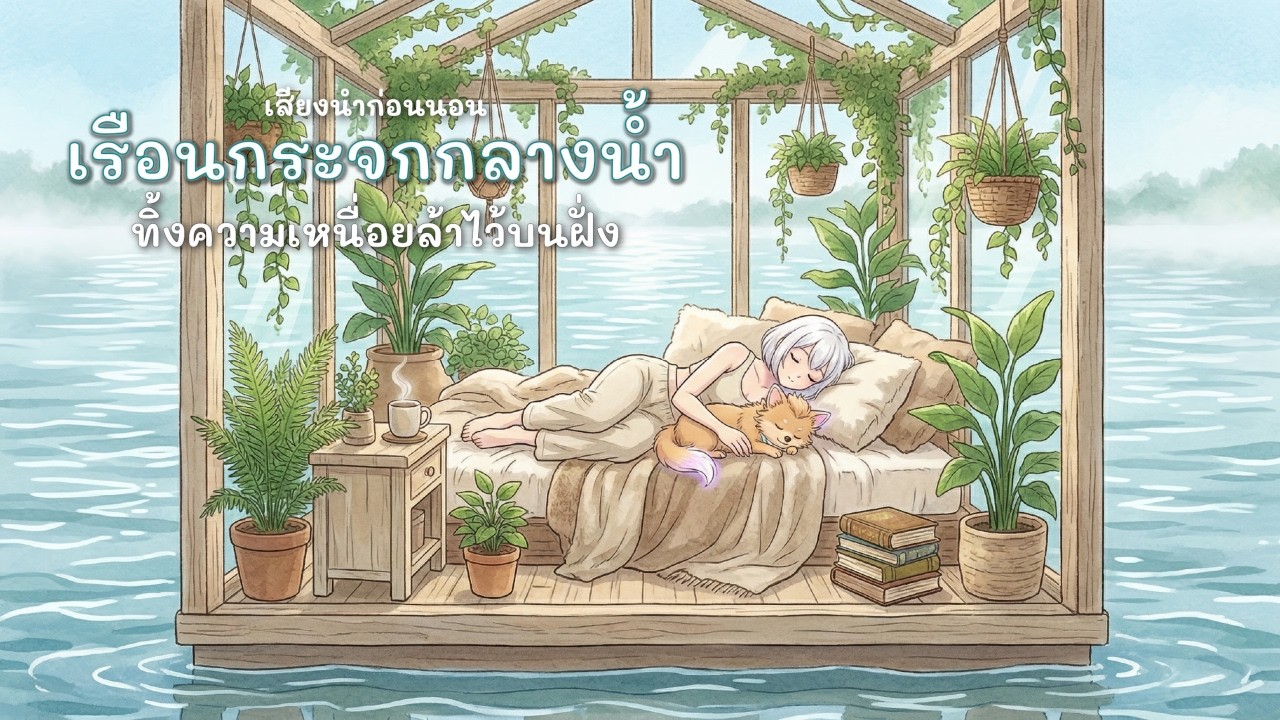 เสียงนำทางก่อนนอน : 17 นาที เรือนกระจกกลางน้ำ 🌿 คลื่นน้ำและคาลิมบาคลอเบาๆ | Mind Rest by Win