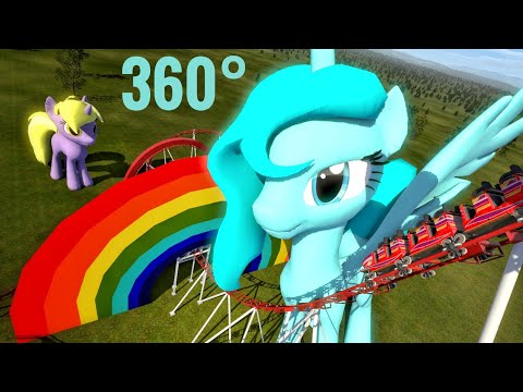 360°-vr-rainbow-&-unicorn-rollercoaster-ride-pov-360-도-롤러코스터-탐험-ジェットコースター
