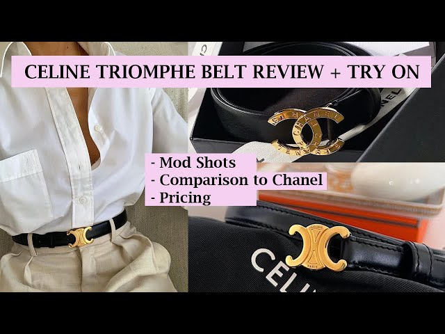 CELINE Small Triomphe Belt in Taurillon Leather