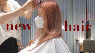 KOREA DIARIES | dyeing my hair red &amp; getting a haircut 💈💇🏻‍♀️