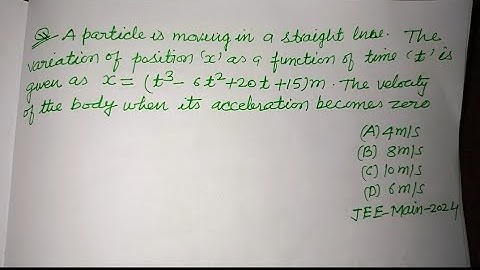 A particle is moving in a straight line the variation of position x ... | jee mains 2024 physics