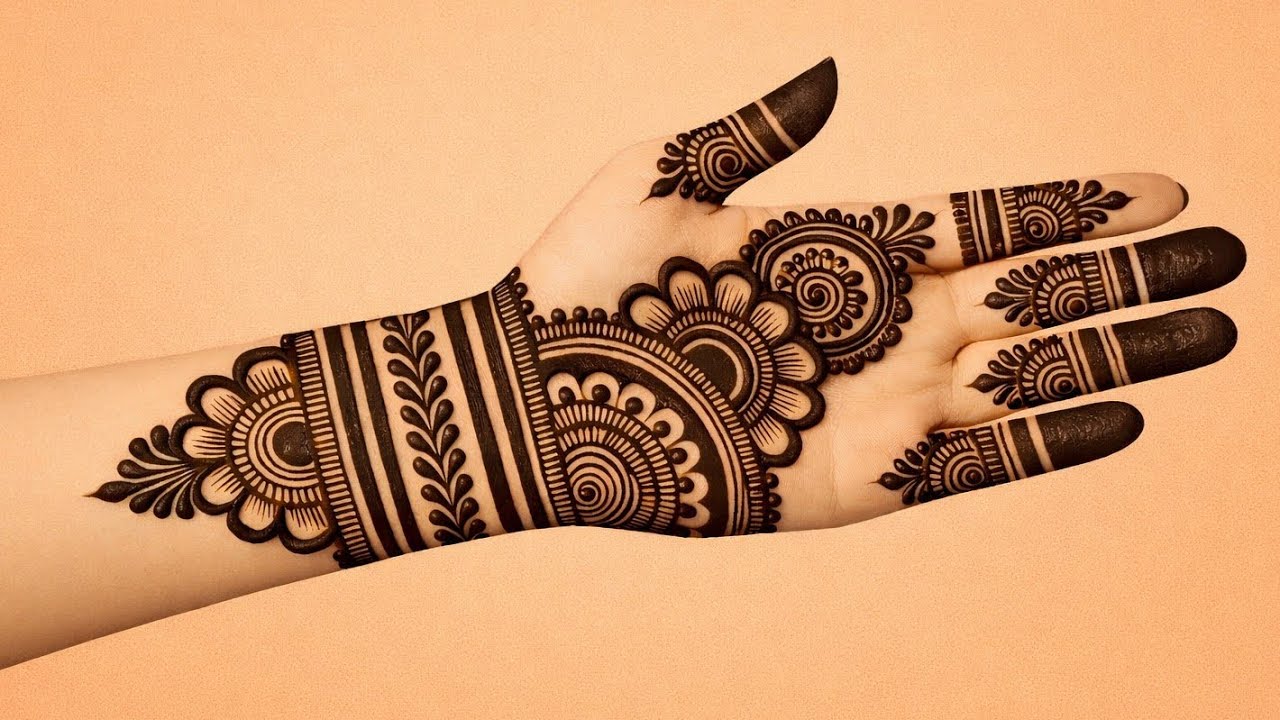 Very easy and stylish mehndi design for hand || beautiful front hand mehndi design || mehndi design 