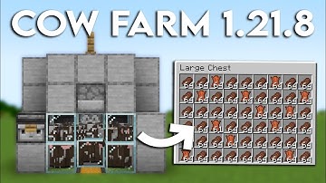 EASY MINECRAFT 1.21.10 AUTOMATIC COW FARM TUTORIAL!