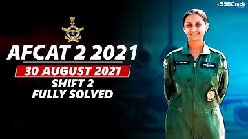 AFCAT 2 2021 Answer Keys 30 August 2021 - Shift 2 [Fully Solved]