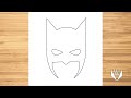 How to draw Batman Mask Step by step, Easy Draw | Free Download Coloring Page