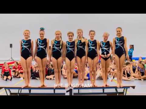 Wedstrijd groepsspringen Olympia Kapelle in het Omnium Goes