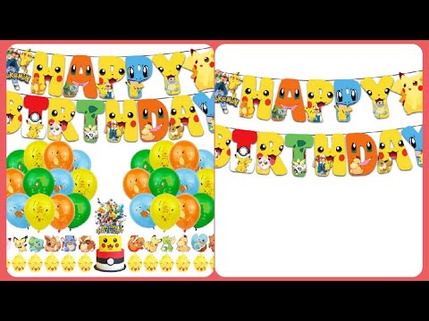 Guirnalda Banderín Feliz Cumpleaños Pokemon