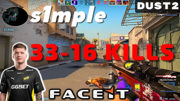 CSGO POV s1mple (33-16) (Dust2) 𝙒𝙞𝙣 (16-13) / Faceit 17.09.2022